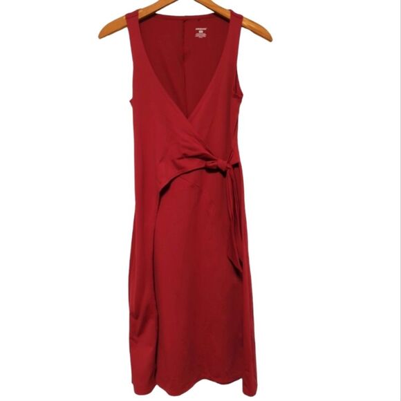 Patagonia Wrap It Up Burgundy Faux Wrap Dress Size XS - Picture 1 of 5